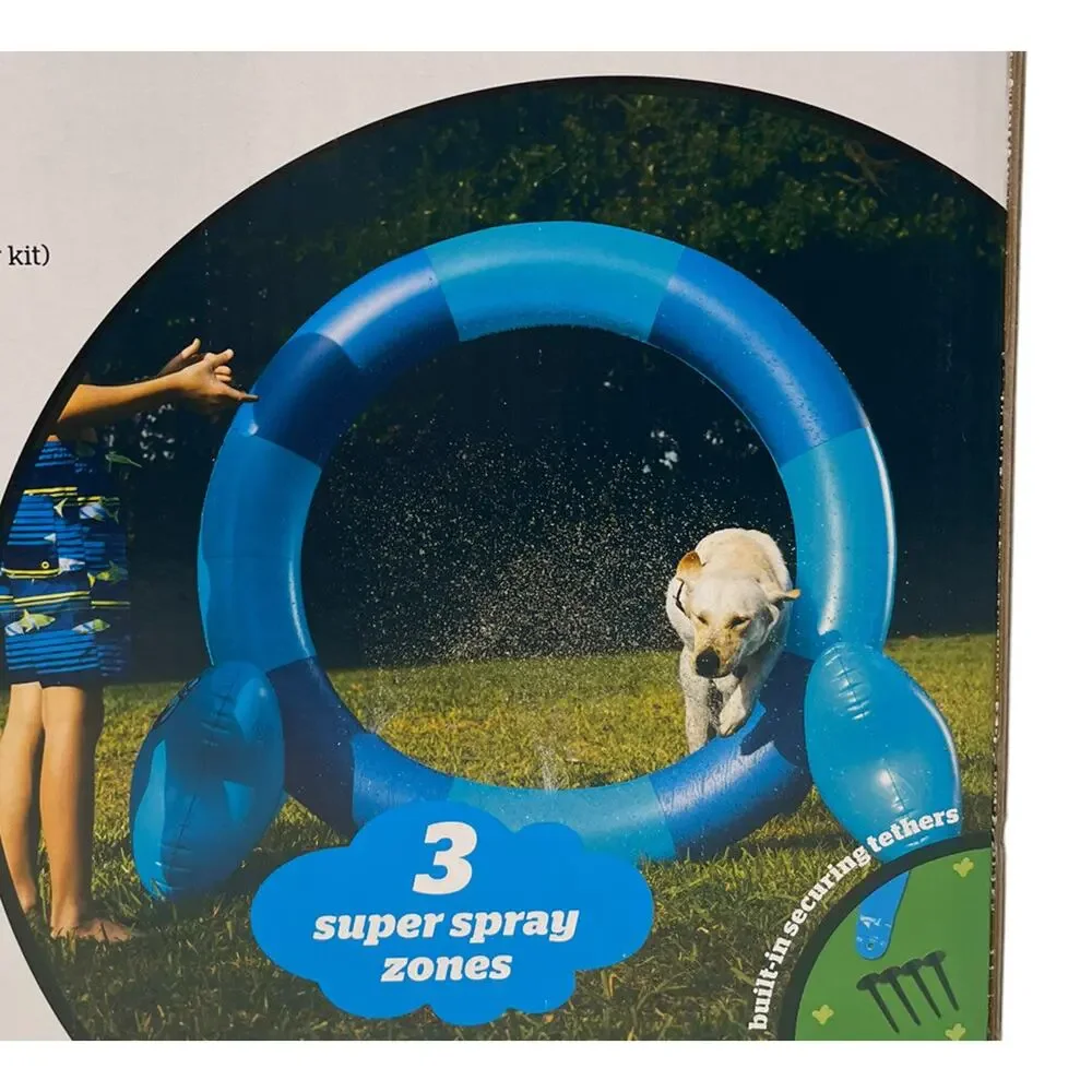 NEW Pet Dog Water Sprinkler 3 Super Spray Zones Bigmouth Over 4' Tall Inflatable